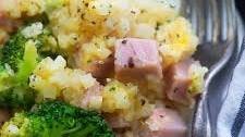 Ham Casserole with Cauliflower Rice