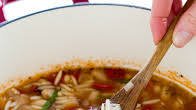 Italian Ham and White Bean Orzo Soup