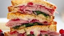 Leftover Ham and Brie Sandwich with Cranberry Sauce