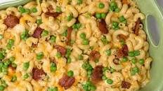 Mac and Cheese with Bacon and Peas