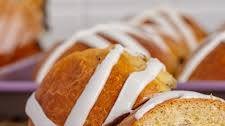 Maple Glazed Pecan Hot Cross Buns