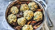 Martha’s Guinness beef stew with herb dumplings