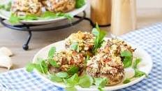 Mushrooms stuffed with ham