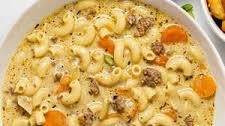 One Pot Macaroni Cheeseburger Soup
