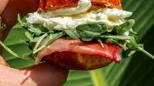 Prosciutto & Burrata Sandwich Sliders with Fig Jam & Arugula