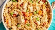 Quick & easy cauliflower fried rice with chicken