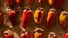 Requeijão & Sausage–Stuffed Mini Peppers