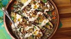 Roasted Eggplant With Tahini, Pine Nuts, and Lentils