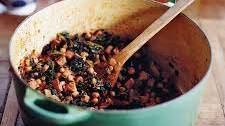 Sautéed Chickpeas with Ham and Kale