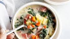 Slow Cooker Ham Soup with Potatoes and Kale