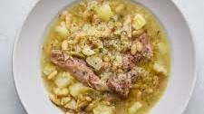Smoked Ham and White Bean Stew with Potatoes and Parmesan