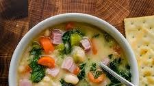 Smoked Ham, Kale and White Bean Soup