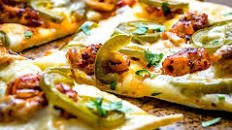 Spicy Chicken and Pickled Jalapeno Pizza
