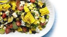 Spicy corn, black bean & feta salad