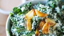 Spicy Kale Caesar Salad with Roasted Garlic