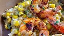 Spicy Shrimp with Creamy Corn Rice