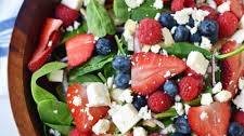 Spinach Berry Salad with Sweet Poppy Seed Dressing