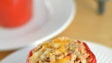 Stuffed Red Peppers with Brown Rice and Turkey