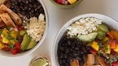 Sweet ’n Tangy Mango Chicken Burrito Bowl