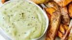 Sweet potato fries with avocado aioli Making my own sauces ...