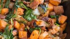 Sweet Potato Hash With Bacon and Spinach