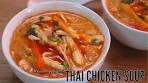 Thai chicken soup with rice noodles | Thai red curry chicken ...