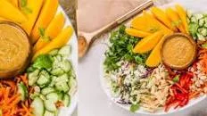 Thai Mango Crunch Salad with Spicy Peanut Dressing