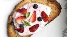 Whipped Strawberry Basil Cottage Cheese Toast
