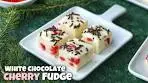 White Chocolate Cherry Fudge {4 Ingredients}