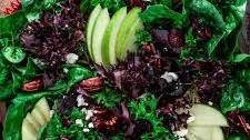 Winter Salad with Apples, Spiced Candied Pecans, Cranberries and Goat Cheese