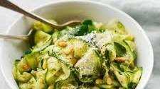 Zucchini Noodles with Pesto & Pine Nuts