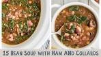 🥬Slow Cooker 15 Bean Soup with Ham and Collard Greens🍖