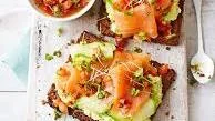 Avocado on toast with smoked salmon