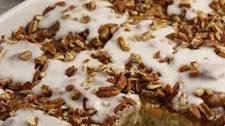 Banana Bread Cinnamon Rolls With A Caramel Pecan Glaze