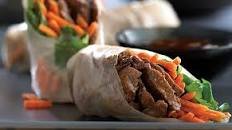 Beef Spring Rolls with Carrots and Cilantro