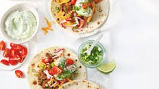 beef tacos with avocado crema