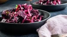 Beetroot Salad with Pickled Onions and Feta Cheese