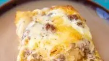 Biscuits and Gravy Casserole with Sausage and Eggs