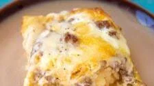 Biscuits and Gravy Casserole with Sausage and Eggs