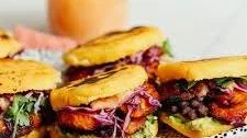 Black Bean & Plantain Arepa Sandwiches
