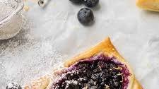 Blueberry cheese danish with puff pastry