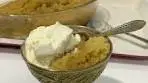 Butterscotch pudding ready to serve with vanilla icecream ...