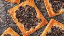 Caramelized Mushroom Puff Pastry Tarts with Gruyere