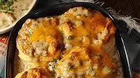 Cheesy Biscuits & Gravy Hashbrown Casserole