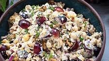 Chickpea Chicken Salad with Grapes and Toasted Walnuts