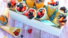 Chocolate-Dipped Fruit Cones