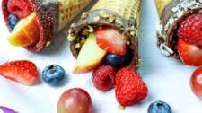 Chocolate Dipped Fruit Cones