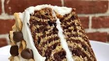 Chocolate Peanut Butter Swirl Cake with Salted Vanilla Buttercream