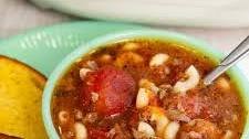 Classic Beef and Tomato Macaroni Soup