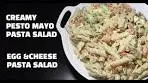 Creamy Pesto Mayo Pasta Salad - Egg & Cheese Pasta Salad